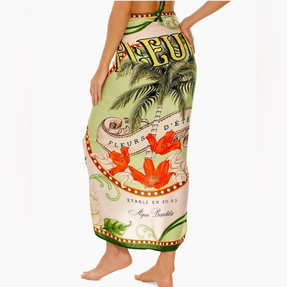 Agua Bendita Multicolor Scarf-Print Pareo - Picture 3 of 4